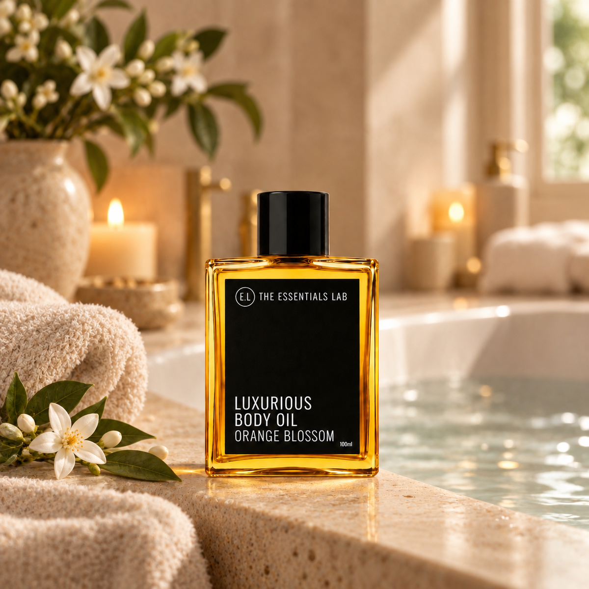 Orange Blossom oil added to a relaxing warm bath