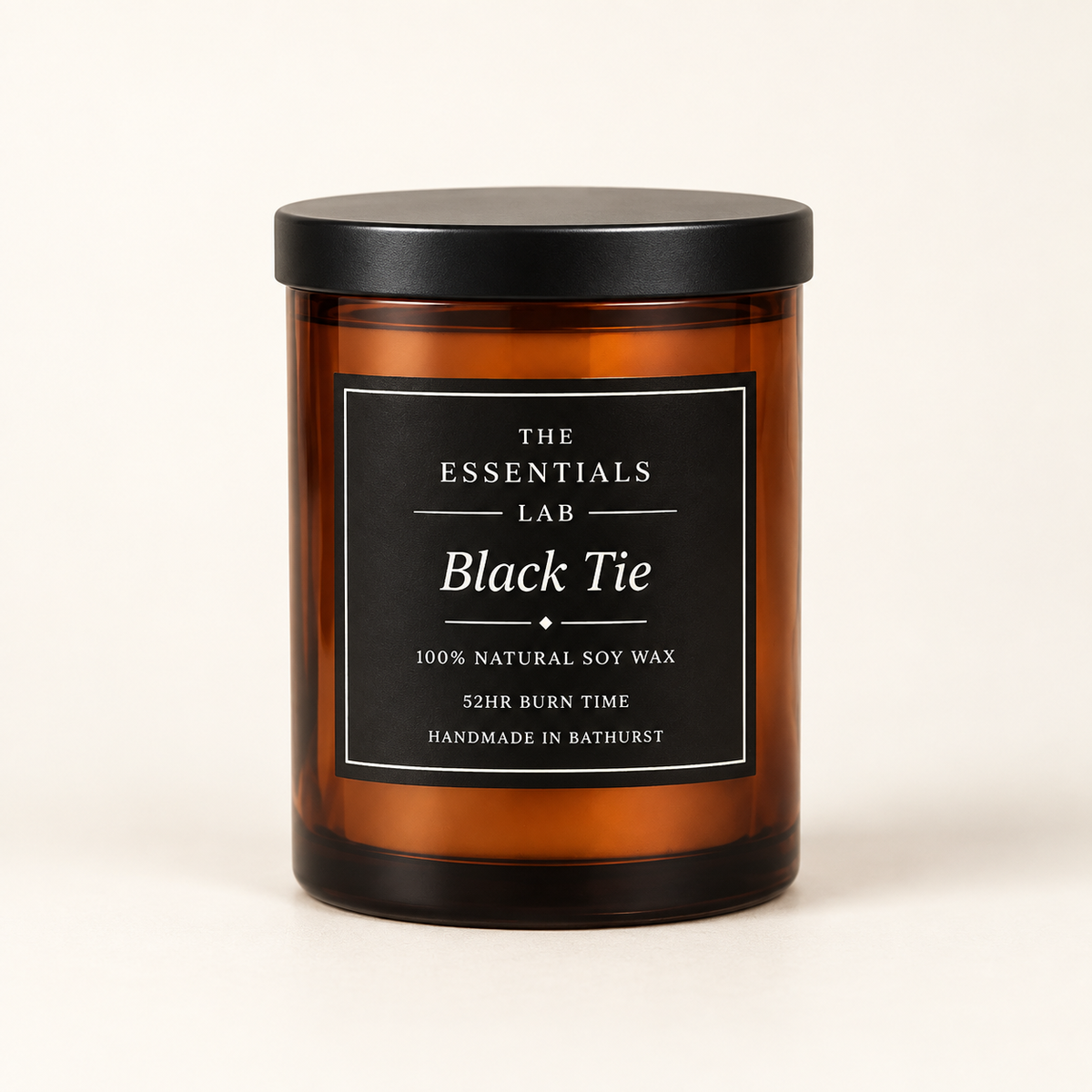 Black Tie 300gm Pure Soy Wax Candle by The Essentials Lab